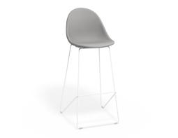 P 1 Pebble Barstool Cloudgreyfabricseat Whiteframe