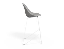 P 3 Pebble Barstool Cloudgreyfabricseat Whiteframe