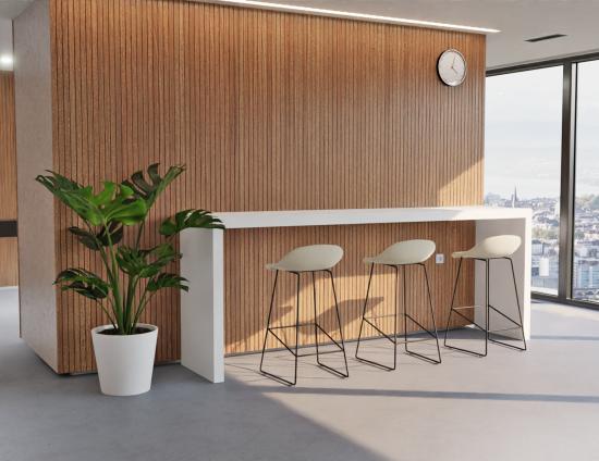 Pop Stool - Black Frame and Fabric Light Grey Seat