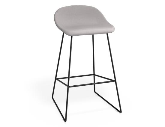 Pop Stool - Black Frame and Fabric Light Grey Seat