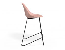 P 3 Pebble Kitchenstool Pinkseat Blackframe