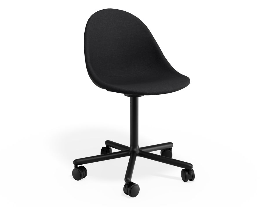 P 1 Pebble Chair Anthracitefabricseat Swivelcastors