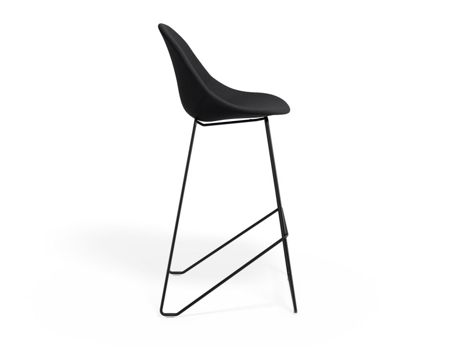 P 3 Pebble Barstool Anthracitefabricseat Blackframe