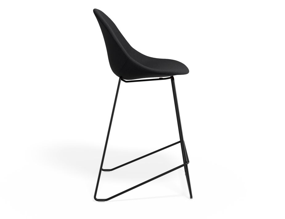 P 3 Pebble Kitchenstool Anthracitefabricseat Blackframe
