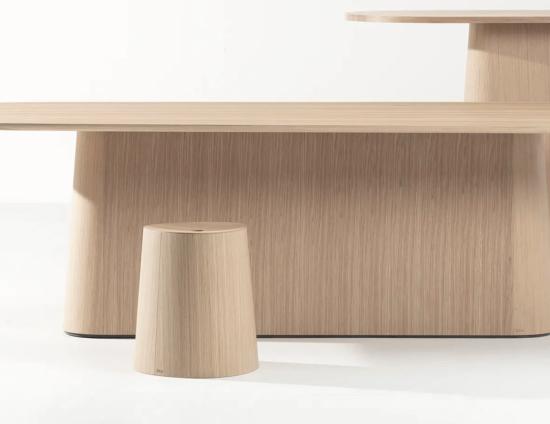P.O.V. Table 466 Rectangle (Heavily Rounded Corners) - European Oak - By TON