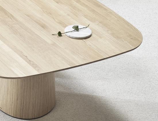P.O.V. Table 466 Rectangle (Heavily Rounded Corners) - European Oak - By TON