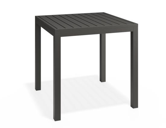 Halki Table Matt Charcoal Aluminium 77cm x 77xm