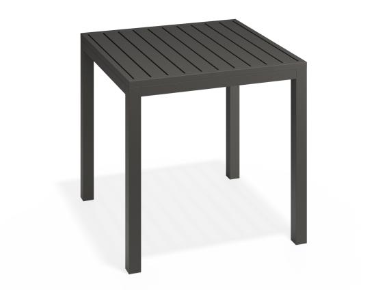Halki Table Matt Charcoal Aluminium 77cm x 77xm