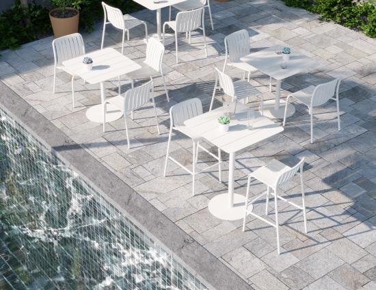 Roku Bar Stool - Outdoor - White
