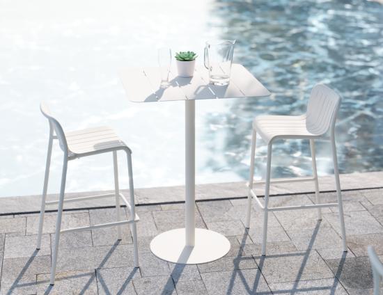 Roku Bar Stool - Outdoor - White