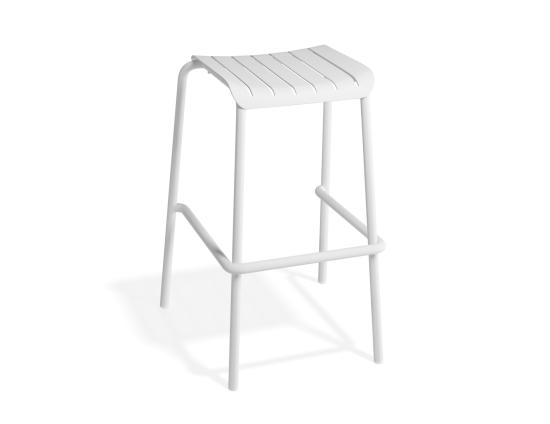 Roku Backless Bar Stool - Outdoor - White