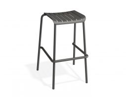 Roku Backless Bar Stool - Outdoor - Charcoal