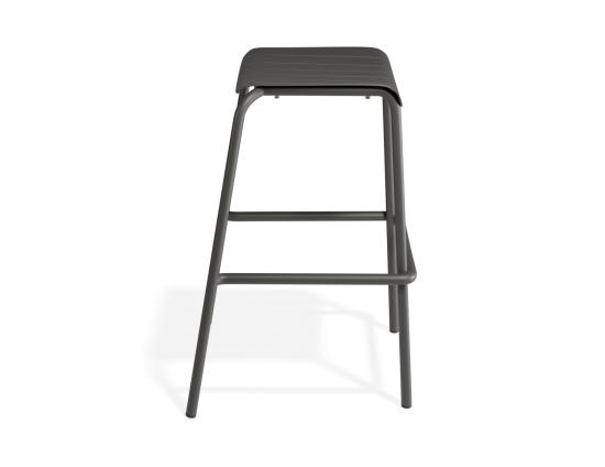 Roku Backless Bar Stool - Outdoor - Charcoal