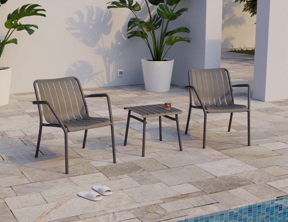 Roku Lounge SideTable Charcoal