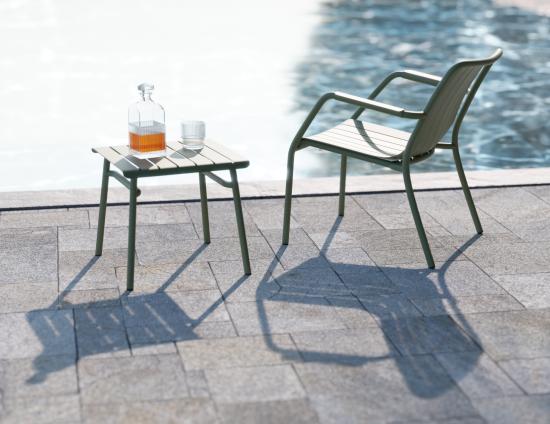 Roku Low Stool Footrest - Outdoor - Eucalyptus Green