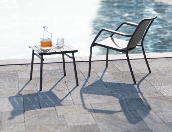 Roku Low Stool Footrest - Outdoor - Charcoal
