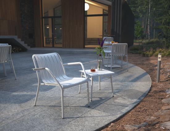 Roku Low Stool Footrest - Outdoor - White