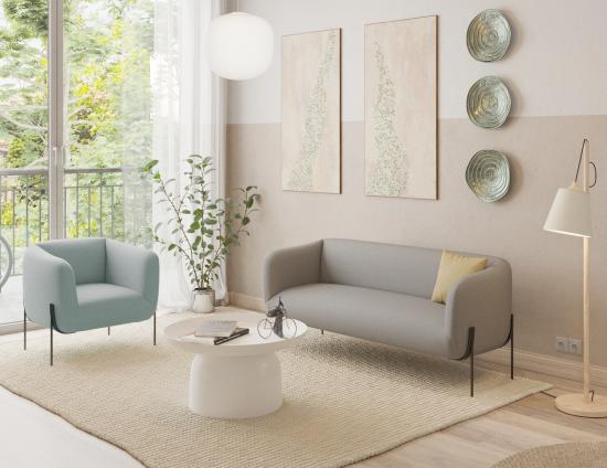 Belle Lounge Chair - Sky Blue