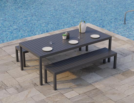 Halki Bench Seat - Outdoor - 190cm - Charcoal