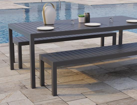 Halki Bench Seat - Outdoor - 190cm - Charcoal