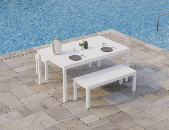 Halki Bench Seat - Outdoor - 120cm - White