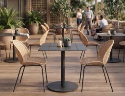 Sombre Rattan Chairs In Restauratn