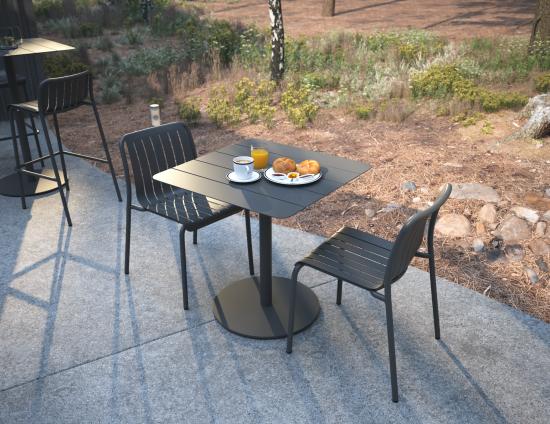 Roku Cafe Table - Outdoor - Charcoal