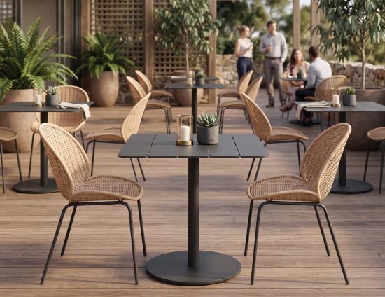 Roku Cafe Table - Outdoor - Charcoal