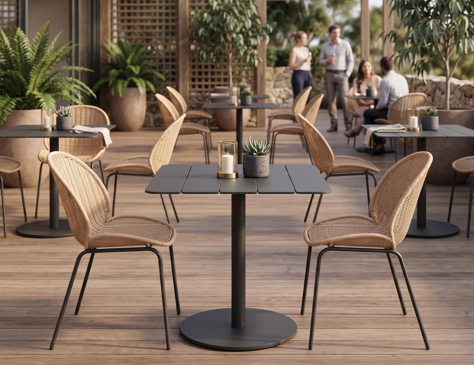 Sombre Rattan Chairs In Restauratn
