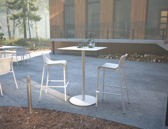 Roku High Bar Table - Outdoor - White