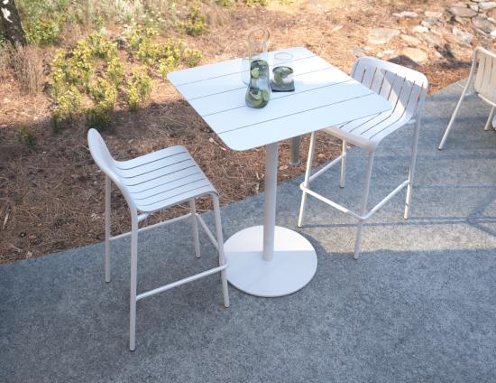 Roku High Bar Table - Outdoor - White