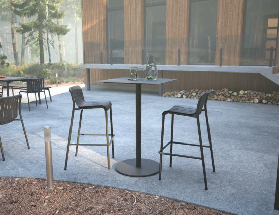 Roku High Bar Table - Outdoor - Charcoal
