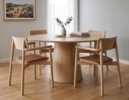 Andi Armchair Wood Tan Seat