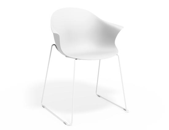 Pebble Armchair White with Shell Seat