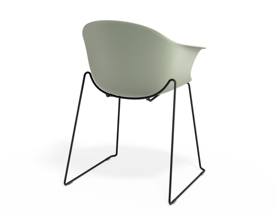 P 2 Pebble Armchair Greenseat Sledblack