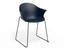 P 1 Pebble Armchair Navyseat Sledblack
