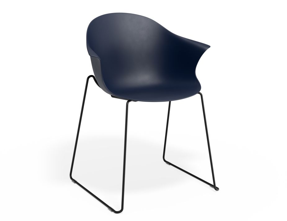 P 1 Pebble Armchair Navyseat Sledblack