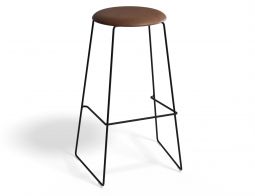 HUGO Barstool 75cm Blackframe Tanvinyl Roundseat