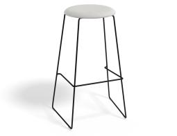 Hugo Barstool 75cm Black Frame Light Grey