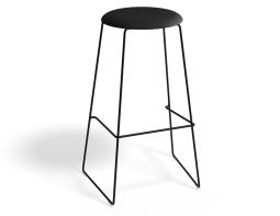 Hugo Barstool 75cm Black Frame Storm Grey