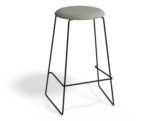 Hugo Bar Stool - Black - Fabric Seat