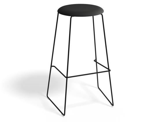 Hugo Bar Stool - Black - Fabric Seat