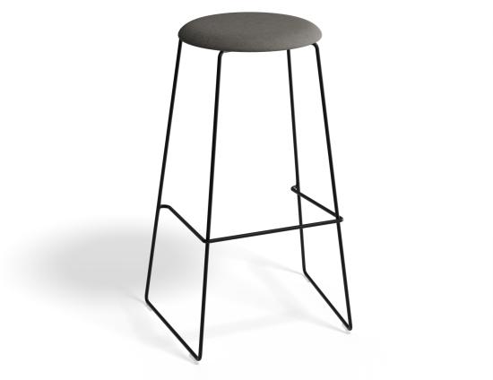 Hugo Bar Stool - Black - Fabric Seat
