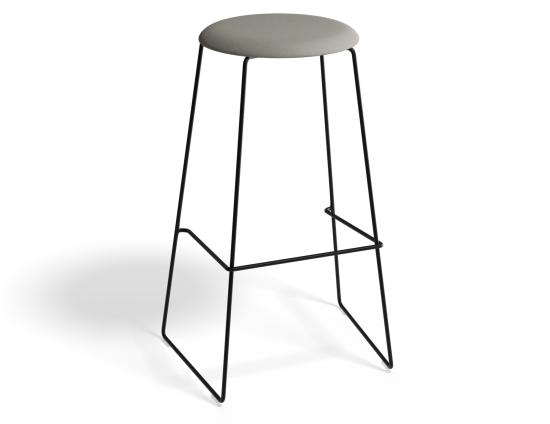 Hugo Bar Stool - Black - Fabric Seat