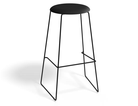 Hugo Bar Stool - Black - Fabric Seat