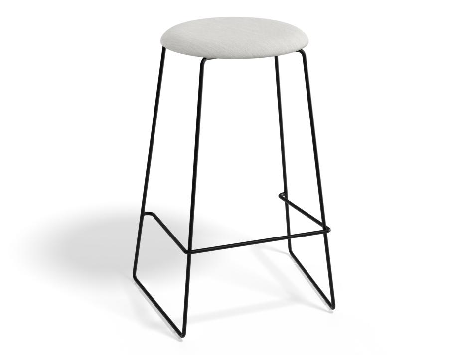 Hugo Barstool 66cm Black Frame Light Grey