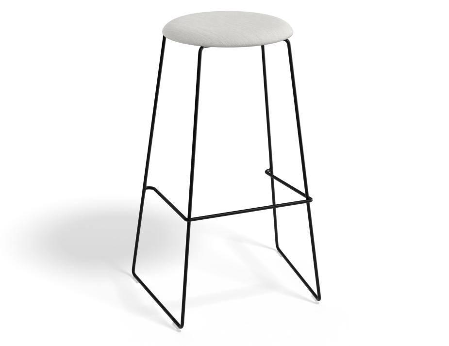 Hugo Barstool 75cm Black Frame Light Grey