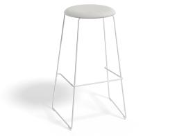 Hugo Barstool 75cm White Frame Light Grey