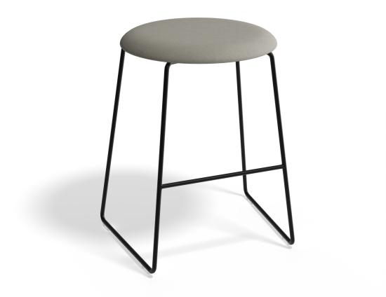 Hugo Low Stool - Black - Fabric Seat