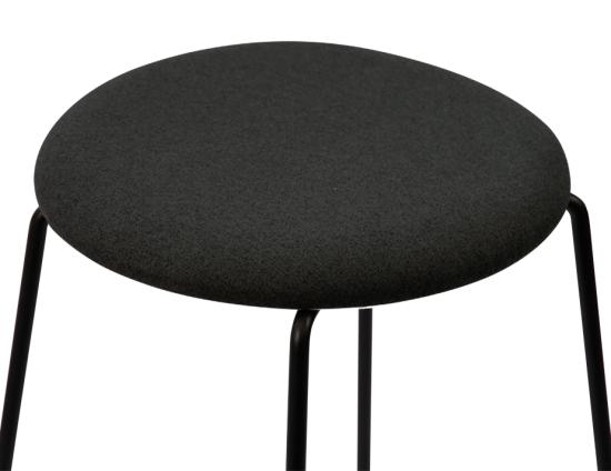 Hugo Low Stool - Black - Fabric Seat